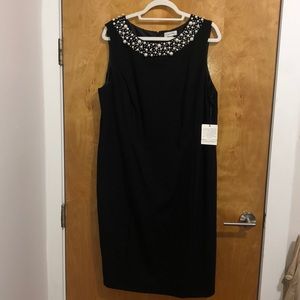 Calvin Klein sheath dress with pearl neckline